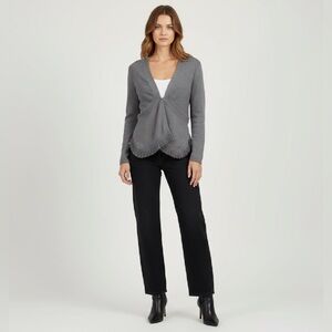 ANTHROPOLOGIE Sparrow Grand Drape Fringe Cardigan